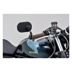 DAYTONA, CLAMP-ON FLAT D-MIRROR. NUMBER 16 - For left or right side use