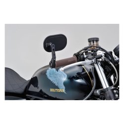 DAYTONA, CLAMP-ON FLAT D-MIRROR. NUMBER 16 - For left or right side use