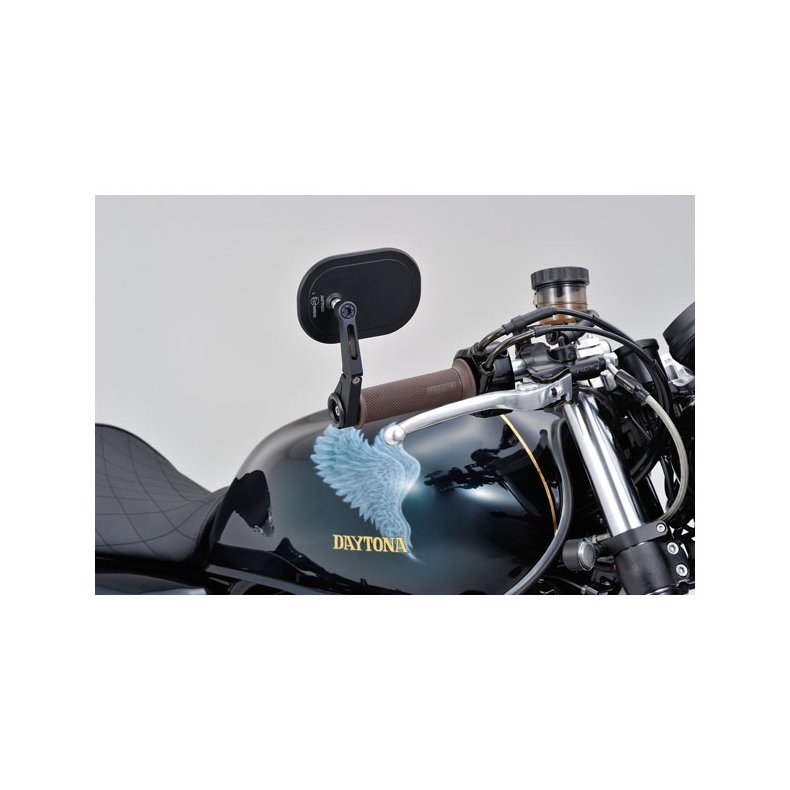 DAYTONA, CLAMP-ON FLAT D-MIRROR. NUMBER 16 - For left or right side use