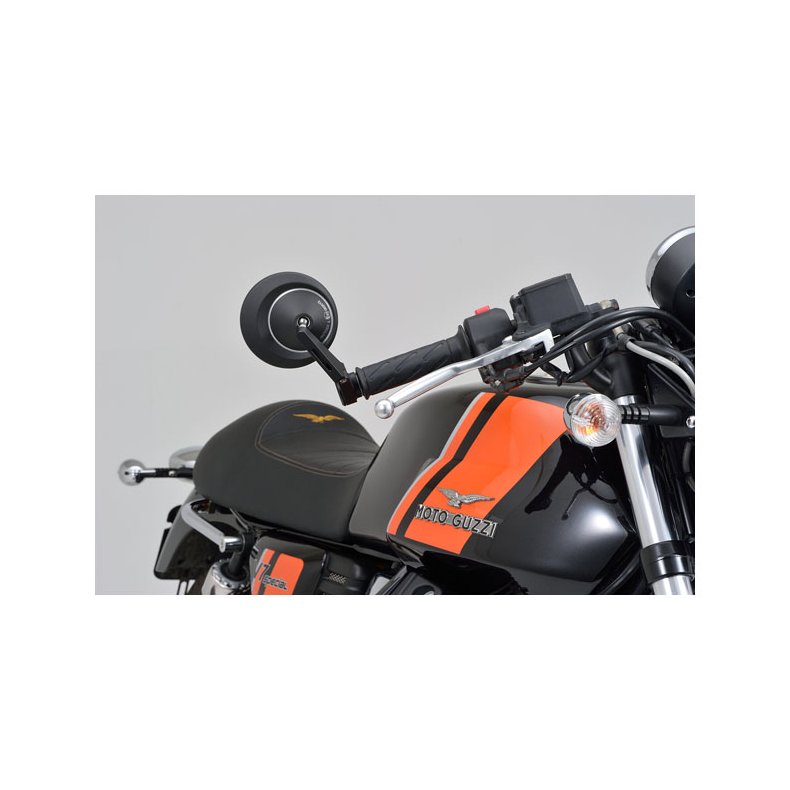 DAYTONA, BAR END D-MIRROR. NUMBER 8, SHORT STEM -