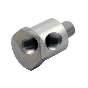 Evo OIL PRESSURE GAUGE ADAPTER, CLEAR TAKES BOTH SENDER & OIL GAUGE  Fits: > 84-99 B.T.