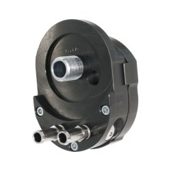 JAGG, OFFSET OIL FILTER ADAPTER, BLACK WITH THERMOSTAT 