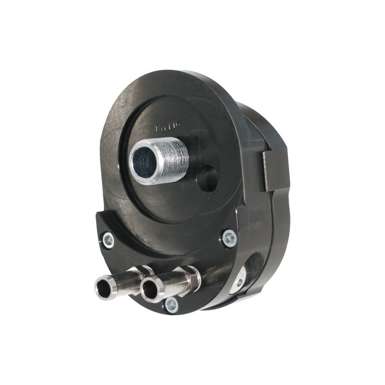 JAGG, OFFSET OIL FILTER ADAPTER, BLACK WITH THERMOSTAT 