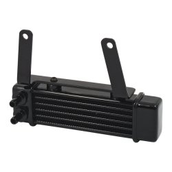 HORIZONTAL OIL COOLER, 6-ROW BLACK LOW-MOUNT  Fits: > 00-17 Softail (excl. ABS models)