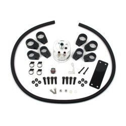 HORIZONTAL OIL COOLER, 6-ROW BLACK LOW-MOUNT  Fits: > 00-17 Softail (excl. ABS models)