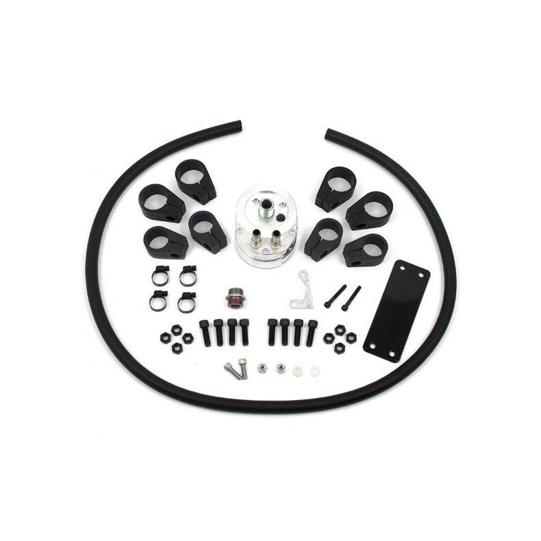 HORIZONTAL OIL COOLER, 6-ROW BLACK LOW-MOUNT  Fits: > 00-17 Softail (excl. ABS models)