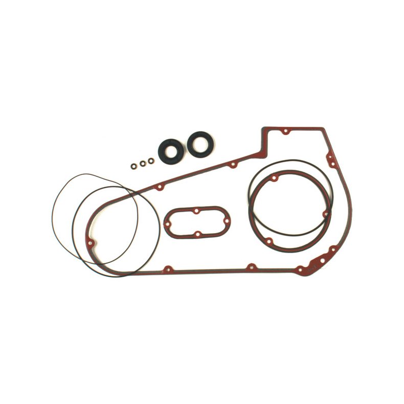 JAMES, PRIMARY COVER GASKET &amp; SEAL KIT.66-86 4-speed B.T.; 86-88 5-speed Softail