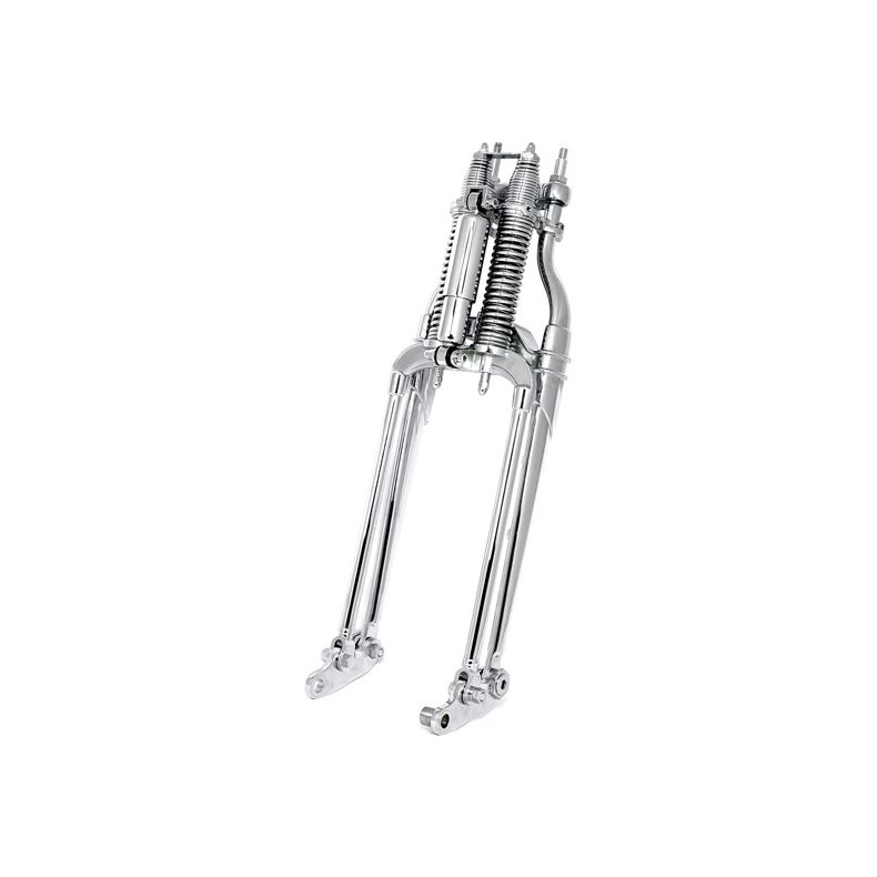 REPRODUCTION SPRINGER FORK ALL CHROME; WITH LEFT SIDE BRAKE CALIPER MOUNT  Fits: > 97-09 FLSTS