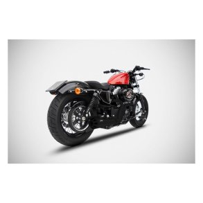  USA Metric ZARD, CONICAL 2-1 SPORTSTER EXHAUST SYSTEM. MATTE BLACK Euro 3 homologated. 