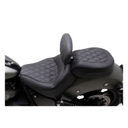 MUSTANG,TOURING SOLO SEAT W/DBR Double Diamond Black standard touring  Fits:  Indian Chief 22 and up