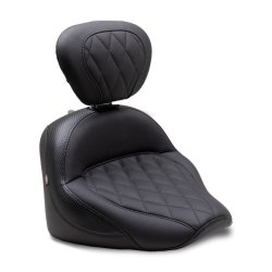 MUSTANG,TOURING SOLO SEAT W/DBR Double Diamond Black standard touring  Fits:  Indian Chief 22 and up