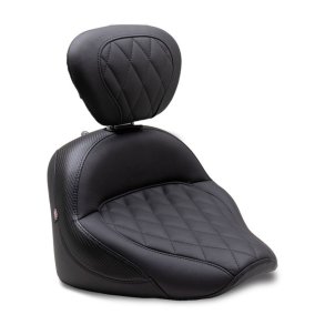 MUSTANG,TOURING SOLO SEAT W/DBR Double Diamond Black standard touring  Fits:  Indian Chief 22 and up