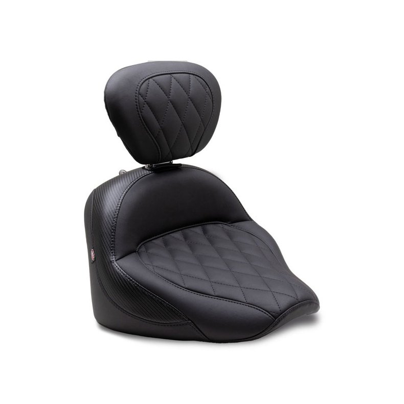 MUSTANG,TOURING SOLO SEAT W/DBR Double Diamond Black standard touring  Fits:  Indian Chief 22 and up