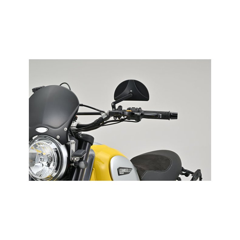 DAYTONA, CLAMP-ON D-MIRROR-19 HALF MOON. BLACK. 