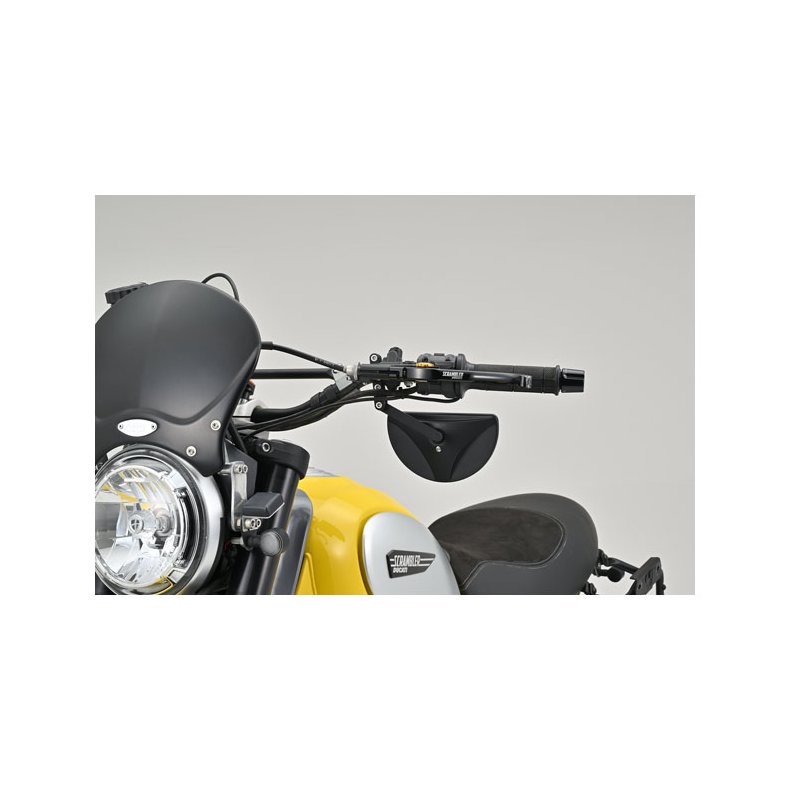 DAYTONA, CLAMP-ON D-MIRROR-19 HALF MOON. BLACK. 