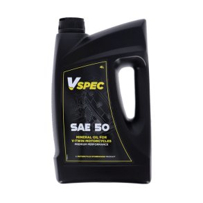 Vspec, SAE 50 (Mineral) motor oil. 4 liter bottle Single (mono) grade engine oil.