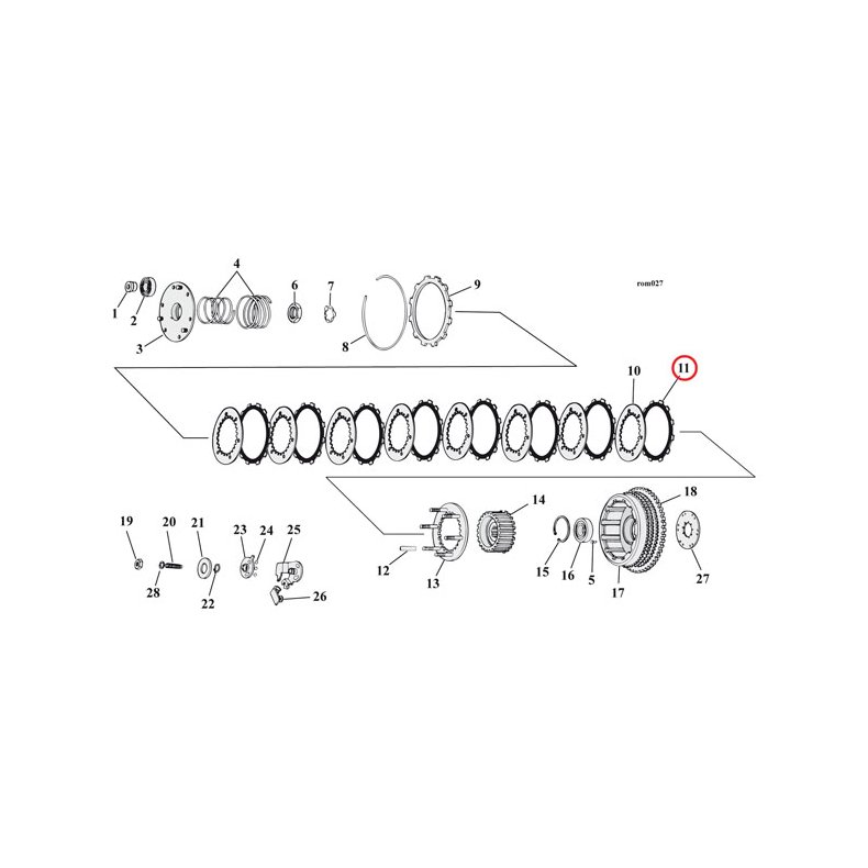 ALTO CLUTCH PLATE SET, RED EAGLE FRICTION PLATES ONLY (8 PLATES)  Fits: > 71-L84 XL