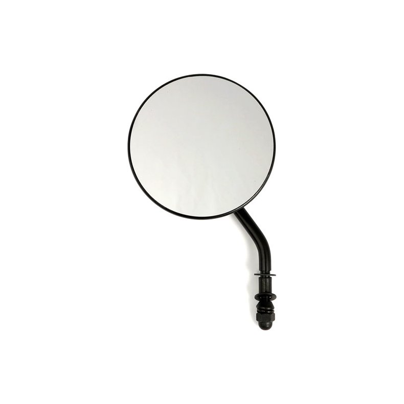 4" ROUND CUSTOM MIRROR, LEFT. BLACK 