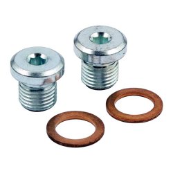 VANCE &amp; HINES, 18MM O2 SENSOR PLUG SET. ZINC. . Fits 18mm x 1.50 sensor bungs.