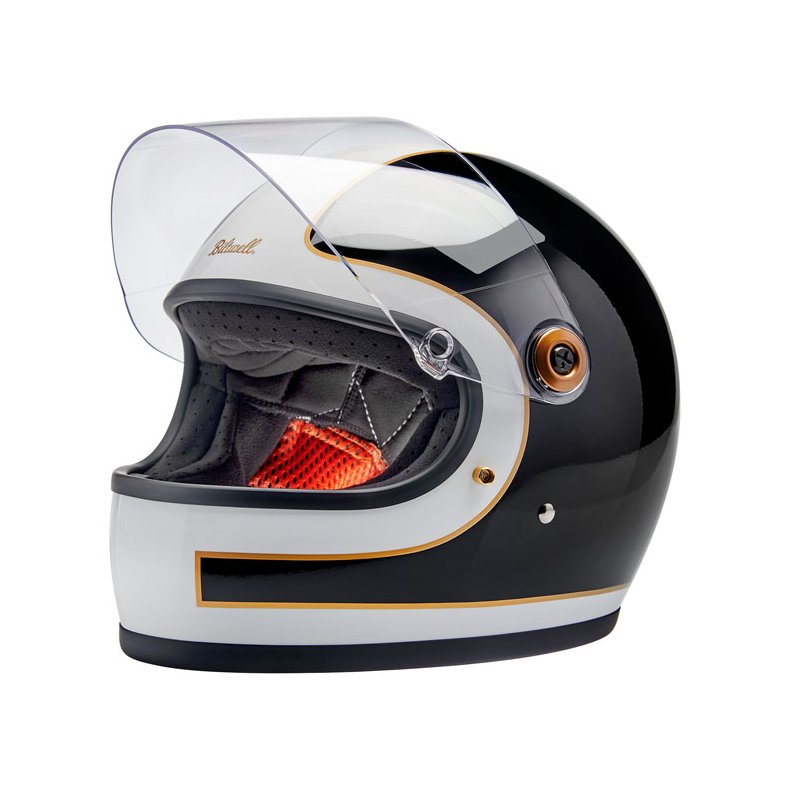 BILTWELL GRINGO S HJELM  GLOSS WHITE/BLACK TRACKER