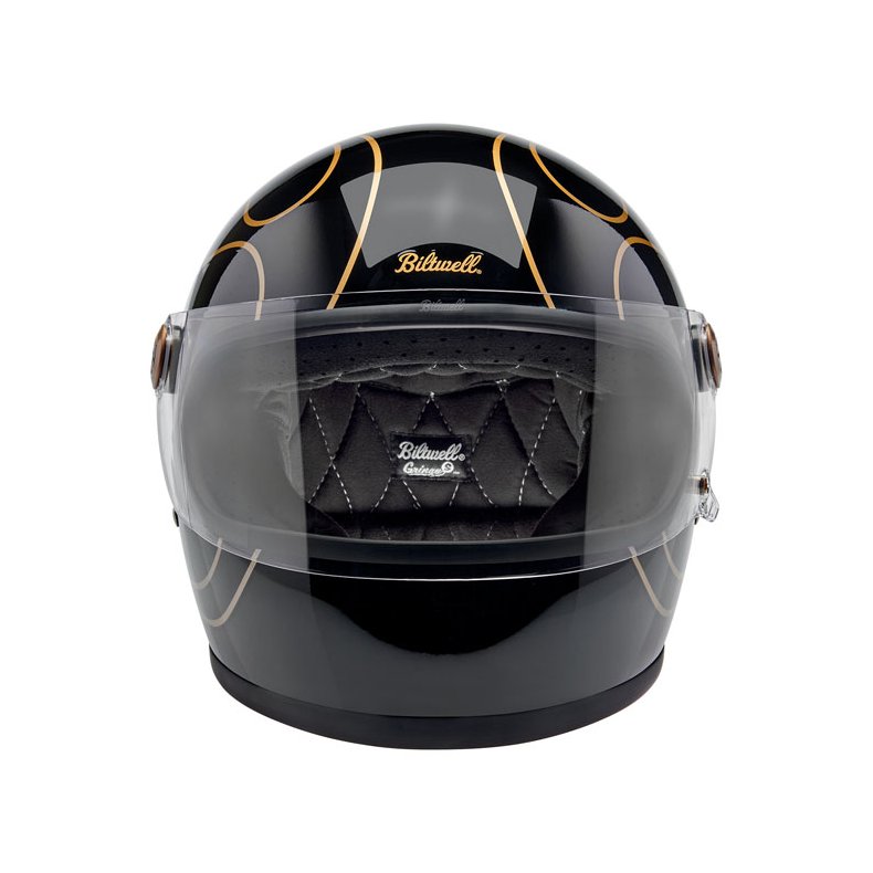 BILTWELL GRINGO S HJELM  GLOSS BLACK FLAMES