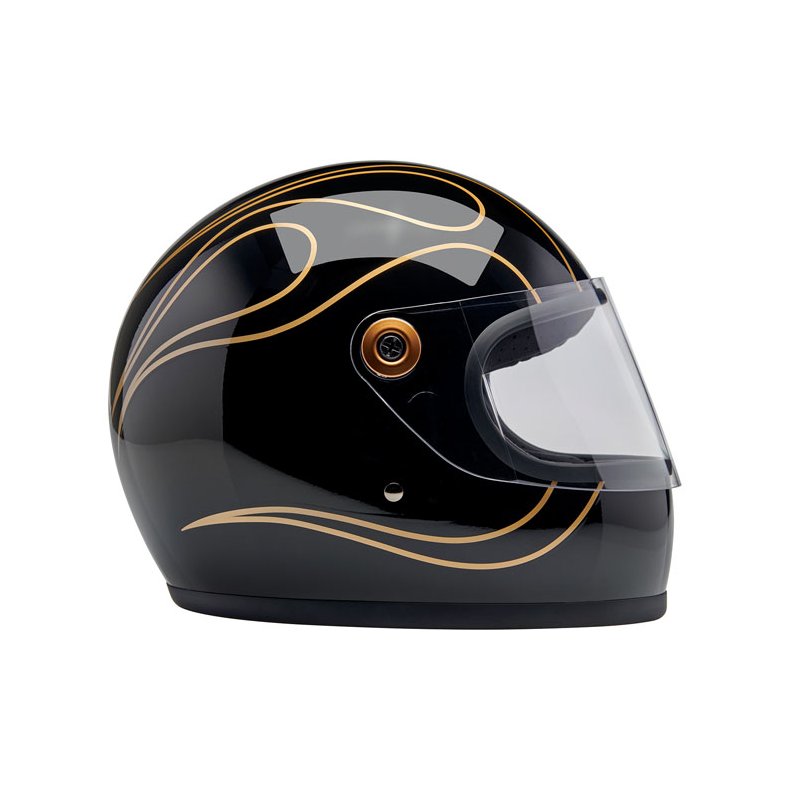 BILTWELL GRINGO S HJELM  GLOSS BLACK FLAMES