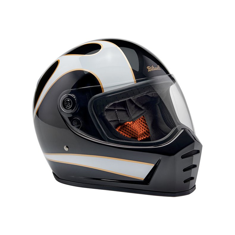 BILTWELL LANE SPLITTER HELMET WHITE FLAMES