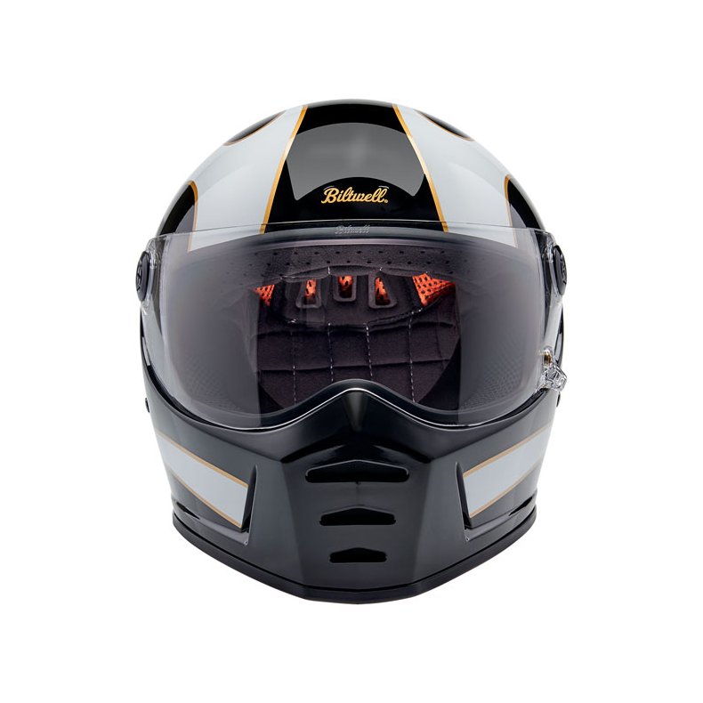 BILTWELL LANE SPLITTER HELMET WHITE FLAMES