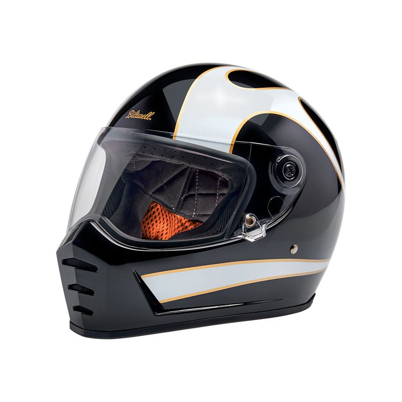 BILTWELL LANE SPLITTER HELMET WHITE FLAMES