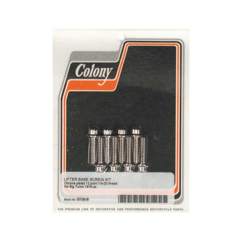 Colony, tappet block mount kit. OEM style, L76-84 Shovelhead; 84-99 Evo Big Twin
