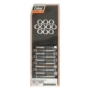 COLONY HEAD BOLT KIT CHROME; OEM HEX STYLE; INCL. WASHERS  Fits: > 48-84 PAN, SHOVEL