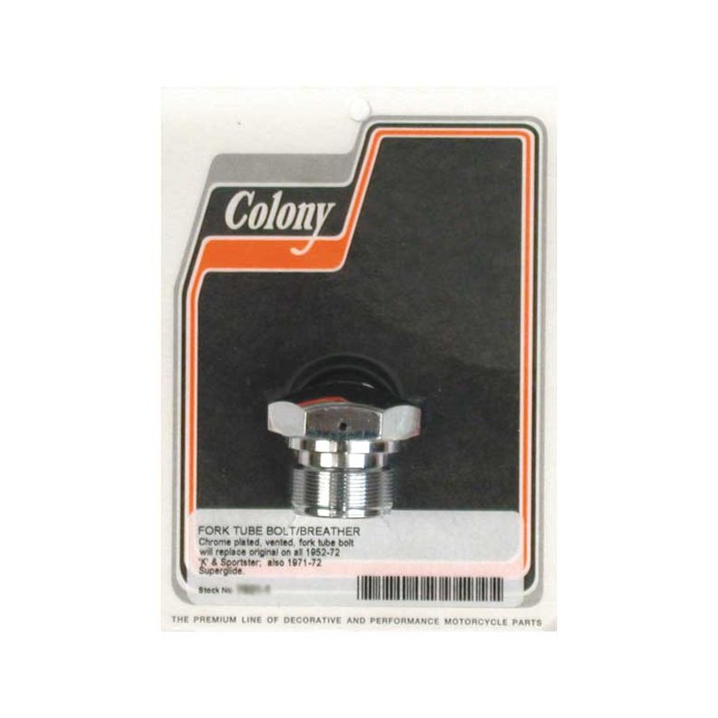 COLONY, FORK TUBE CAP BOLTS Chrome  Fits: > 52-72 K, XL; 71-72 FX