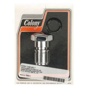 COLONY, FORK TUBE CAP BOLTS CHROME  Fits: > 73-E86 XL, FX; 82-86 FXR