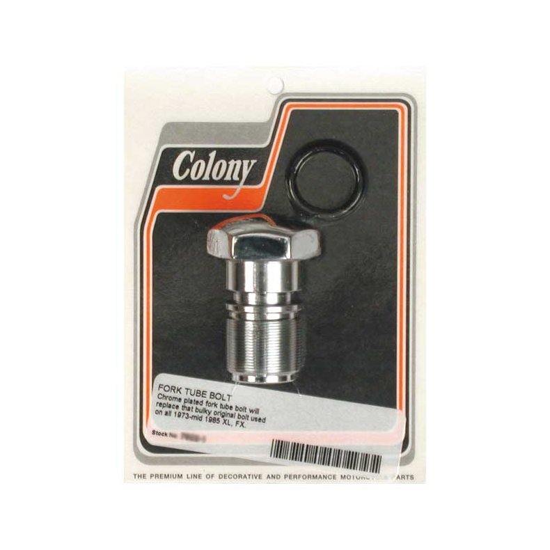 COLONY, FORK TUBE CAP BOLTS CHROME  Fits: > 73-E86 XL, FX; 82-86 FXR