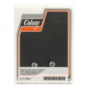 COLONY DRAIN SCREWS, FORK SLIDER CHROME; OEM STYLE ALLEN  Fits: > 49-E77 FL(NU)