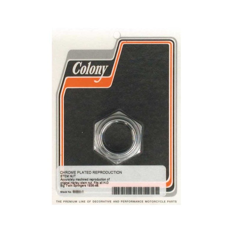 COLONY FORK STEM NUT CHROME  Fits: > 30-48 B.T.(NU) (SPRINGER)