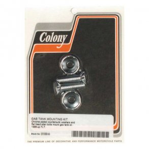 COLONY FRONT TANK MOUNT KIT CHROME; 2 COUNTERSUNK BOLTS & WASHERS Fits: > 99-02 FLT