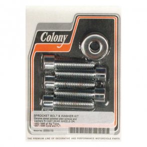 COLONY 7/16 SPROCKET BOLT KIT CHR. POLISHED ALLEN 