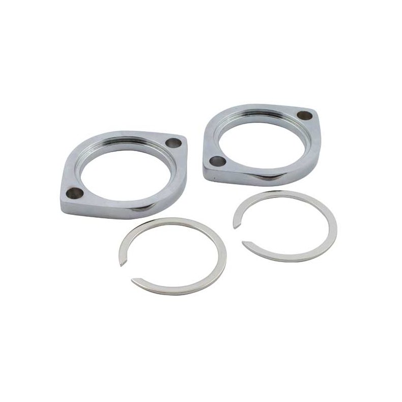 EXHAUST FLANGE AND RETAINER KIT. CHROME Steel. 