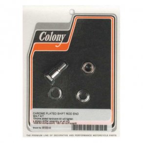 COLONY SHIFTER ROD END BOLT KIT CHROME  Fits: > 36-54 HANDSHIFT H-D; 51-64 FOOTSHIFT H-D(NU)