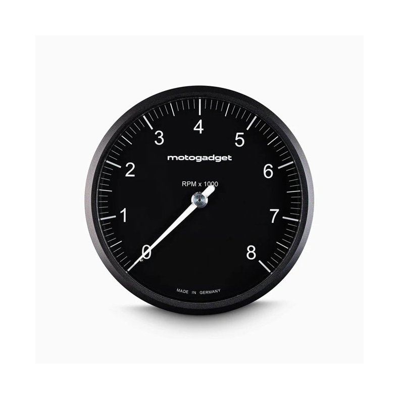 Motogadget, Chronoclassic 2 'Tacho Face'. 8000 RPM. Black B Black with Black Bezel. 