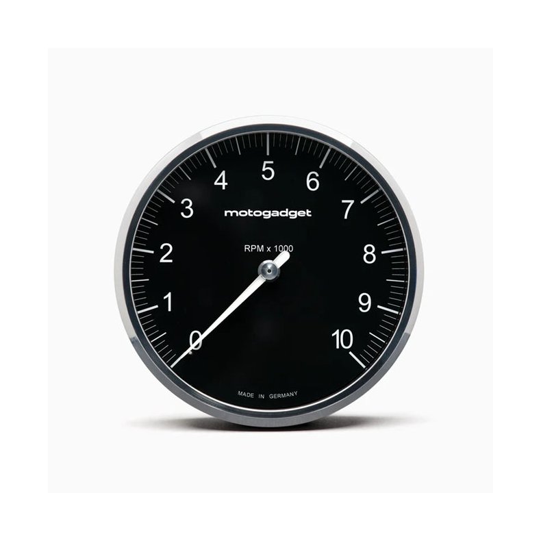 Motogadget, Chronoclassic 2 'Tacho Face'. 10.000 RPM. Pol. B Black with Polished Bezel. 