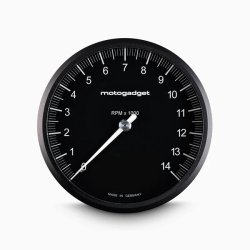 Motogadget, Chronoclassic 2 'Tacho Face'. 14.000RPM. Black B Black with Black Bezel. 