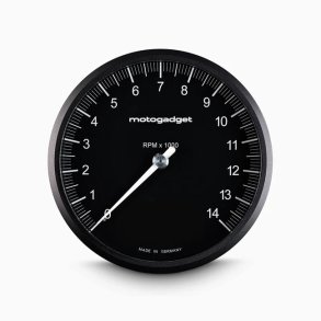 Motogadget, Chronoclassic 2 'Tacho Face'. 14.000RPM. Black B Black with Black Bezel. 