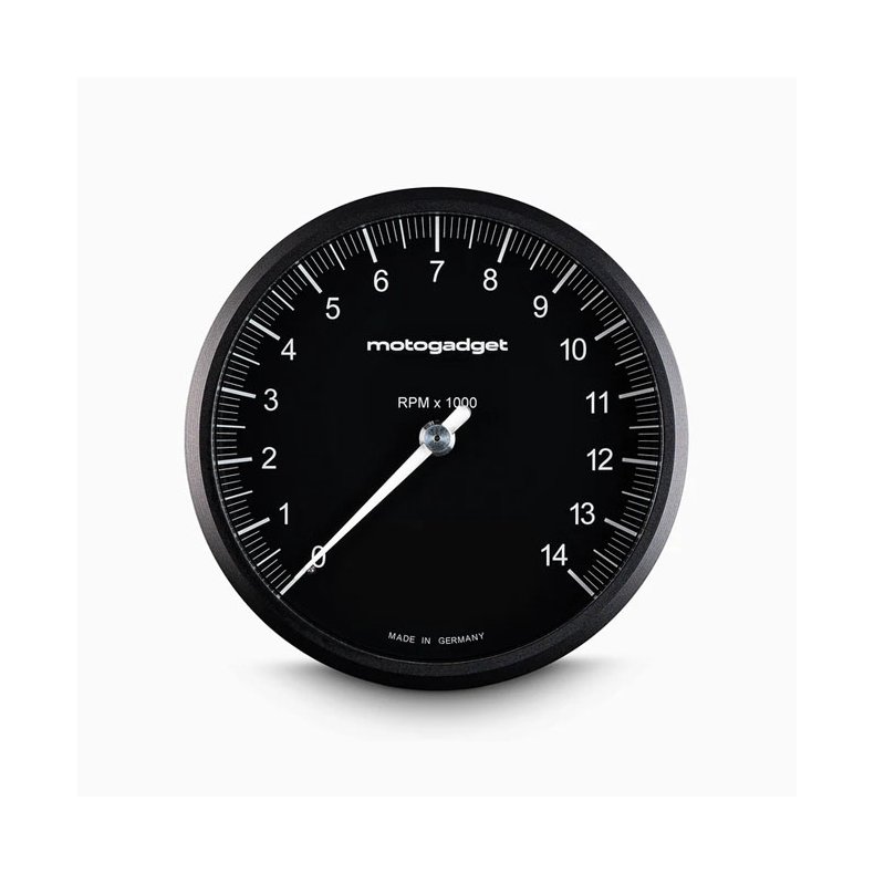 Motogadget, Chronoclassic 2 'Tacho Face'. 14.000RPM. Black B Black with Black Bezel. 