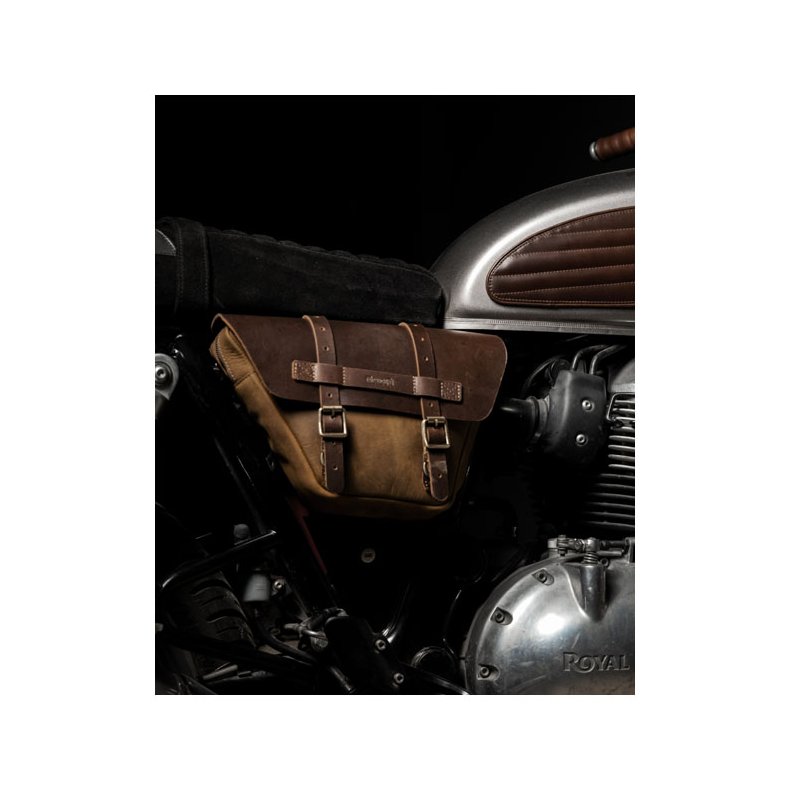 Trip Machine, Wingman side panel bag set. Tobacco brown 18-24 Royal Enfield 650 Twin; Universal