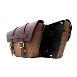 Trip Machine, Wingman side panel bag set. Tobacco brown 18-24 Royal Enfield 650 Twin; Universal