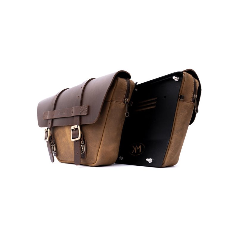 Trip Machine, Wingman side panel bag set. Tobacco brown 18-24 Royal Enfield 650 Twin; Universal