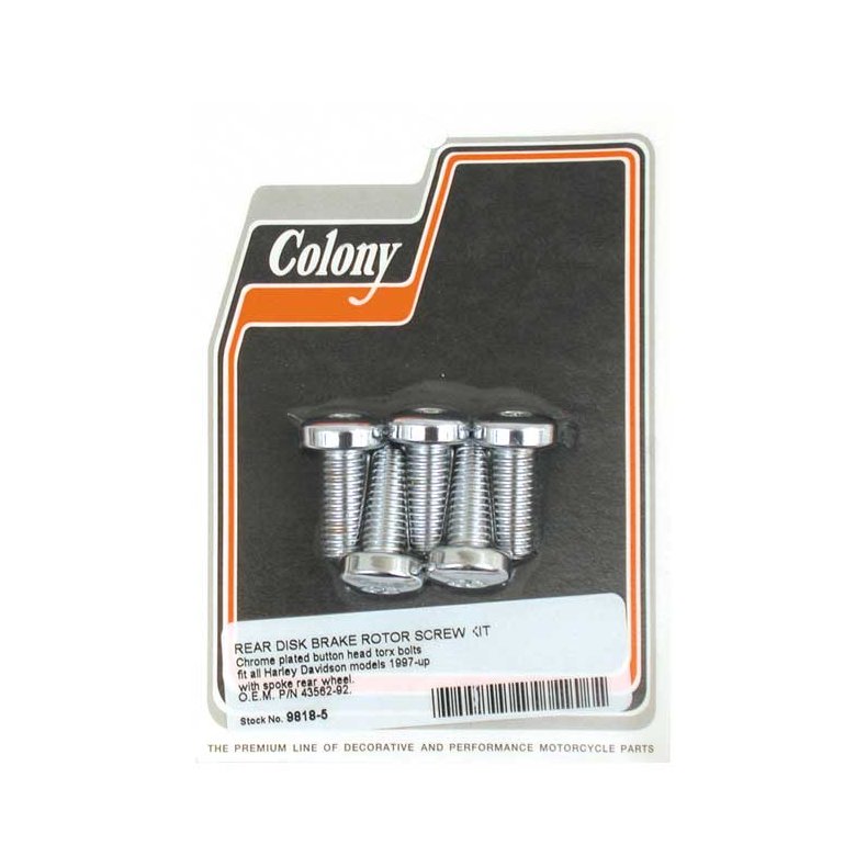 COLONY BRAKE ROTOR BOLT KIT, FLAT TORX