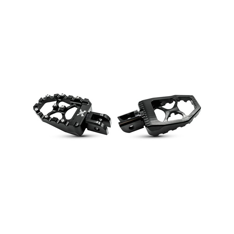 Burly, MX Evolution foot pegs. Black - 18-24 Softail with foot pegs (rider); Triumph Thruxton